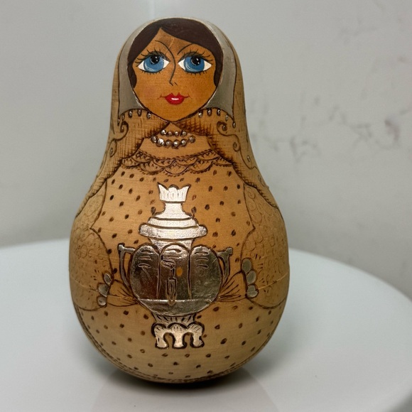 Other - Vintage 1970/80s Russian Nevalyashka Bell Doll Hand-Painted Podlipcevo Samovar